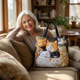 Artisanal Quilted Bag - Sleeping Kittens