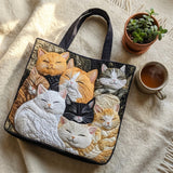 Artisanal Quilted Bag - Sleeping Kittens