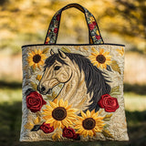 Wild Horse Quilted Tote Bag