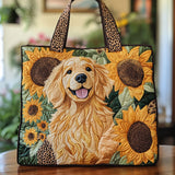 Sunflower Golden Love Quilted Tote Bag