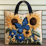 Butterfly Bloom Glow Quilted Tote Bag