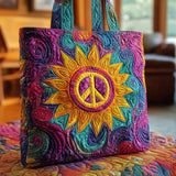 Earthy Sunflower Quilted Tote Bag
