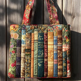 Floral Books Quilted Tote Bag