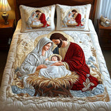 3-Piece Quilted Bed Set - Santa Claus Magic