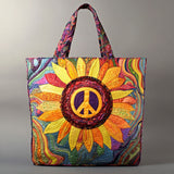 Bohemian Sunflower Quilted Tote Bag