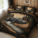 3-Piece Quilted Bed Set - Woodland Animals