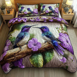 3-Piece Quilted Bed Set - Bird Sanctuary