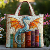 Quilted Bag - Emerald Dragon Book Guardian