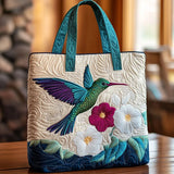 Quilted Bag - Hummingbird and White Flower