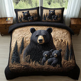 3-Piece Quilted Bed Set - Woodland Animals