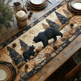 Quilted Table Runner - Black Bear Family