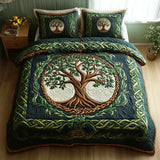 3-Piece Quilted Bed Set - Tree of Life