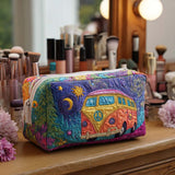 Cosmic Road Trip Quilted Makeup Bag
