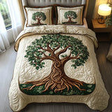 3-Piece Quilted Bed Set - Tree of Life