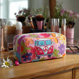 Groovy Bloom Ride Quilted Makeup Bag