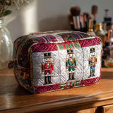 Merry Nutcracker Quilted Makeup Bag