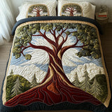 3-Piece Quilted Bed Set - Tree of Life