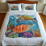 3-Piece Quilted Bed Set - Sea Turtles