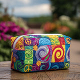 Peace Vibe Quilted Makeup Bag