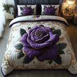 3-Piece Quilted Bed Set - Violet Pink