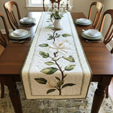 Quilted Table Runner - Rustic Magnolia Flower