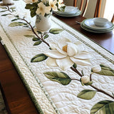 Quilted Table Runner - Rustic Magnolia Flower
