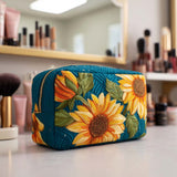 Smile Bloom Quilted Makeup Bag