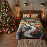3-Piece Quilted Bed Set - Vintage Travel