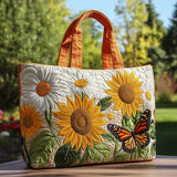 Sunflower Light Quilted Tote Bag